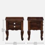 Daven Acacia Wood Nightstand in Golden Pebble Finish with Drawer - Image 4