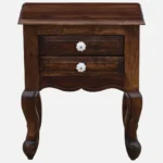Daven Acacia Wood Nightstand in Golden Pebble Finish with Drawer - Image 8