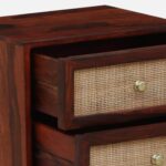 Felorn Sheesham Wood Bedside Table in Twilight Walnut Natural Finish - Image 2