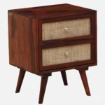 Felorn Sheesham Wood Bedside Table in Twilight Walnut Natural Finish - Image 5