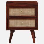 Felorn Sheesham Wood Bedside Table in Twilight Walnut Natural Finish - Image 6
