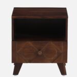 Pruven Sheesham Wood Bedside Table in Storm Grey Wood Finish - Image 2