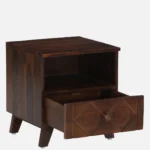 Pruven Sheesham Wood Bedside Table in Storm Grey Wood Finish - Image 5