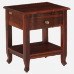 Troven Teak Wood Nightstand in Pale Flint Finish with Cabinet - Image 5