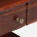 Troven Teak Wood Nightstand in Pale Flint Finish with Cabinet - Image 6