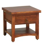 Skoven Mango Wood Nightstand in Mocha Stone Finish - Image 4