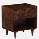 Jorvyn Sheesham Wood Bedside Table in Earthy Slate Natural Finish - Image 3