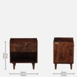 Jorvyn Sheesham Wood Bedside Table in Earthy Slate Natural Finish - Image 4