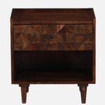 Jorvyn Sheesham Wood Bedside Table in Earthy Slate Natural Finish - Image 6