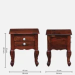 Lurven Sheesham Wood Bedside Table in Smoked Almond Natural Finish - Image 6