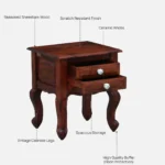 Lurven Sheesham Wood Bedside Table in Smoked Almond Natural Finish - Image 8