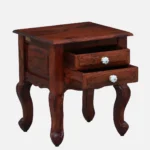 Lurven Sheesham Wood Bedside Table in Smoked Almond Natural Finish - Image 9