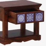 Ulvren Acacia Wood Bedside Table in Golden Loam Natural Finish - Image 3