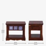 Ulvren Acacia Wood Bedside Table in Golden Loam Natural Finish - Image 5