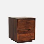 Zovren Solid Wood Bedside Table in Dusty Ember Natural Finish - Image 2