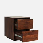 Zovren Solid Wood Bedside Table in Dusty Ember Natural Finish - Image 4