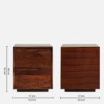 Zovren Solid Wood Bedside Table in Dusty Ember Natural Finish - Image 6