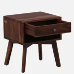 Weldyn Solid Teak Nightstand in Dusk Amber Finish with Shelf - Image 3
