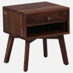 Weldyn Solid Teak Nightstand in Dusk Amber Finish with Shelf - Image 4