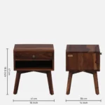 Weldyn Solid Teak Nightstand in Dusk Amber Finish with Shelf - Image 8