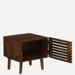 Grevolk Acacia Wood Nightstand in Aged Pumice Finish with Door - Image 8