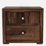 Hloven Solid Wood Bedside Table in Weathered Sand Natural Finish - Image 2