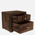 Hloven Solid Wood Bedside Table in Weathered Sand Natural Finish - Image 3