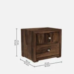 Hloven Solid Wood Bedside Table in Weathered Sand Natural Finish - Image 4