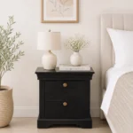 Veldorn Solid Wood Bedside Table in Pale Moss Finish