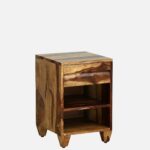 Kroven Acacia Wood Nightstand in Rustic Loam Finish with Drawer - Image 2