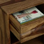Kroven Acacia Wood Nightstand in Rustic Loam Finish with Drawer - Image 6