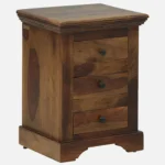 Wolvorn Teak Wood Bedside Table in Toasted Grain Finish - Image 3