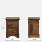 Wolvorn Teak Wood Bedside Table in Toasted Grain Finish - Image 5