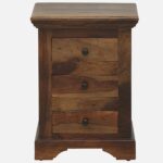 Wolvorn Teak Wood Bedside Table in Toasted Grain Finish - Image 7