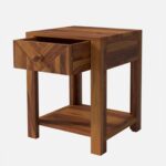 Frevyn Mango Wood Bedside Table in Dusty Hazel Finish - Image 2