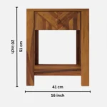Frevyn Mango Wood Bedside Table in Dusty Hazel Finish - Image 7