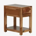 Wooden Bedside Cabinet with Spacious Drawer & Stylish Open Storage - Image 3