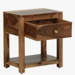 Wooden Bedside Cabinet with Spacious Drawer & Stylish Open Storage - Image 5