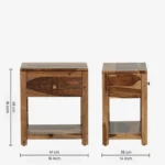 Wooden Bedside Cabinet with Spacious Drawer & Stylish Open Storage - Image 8