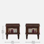 Kustin Wooden Bedside Table with Drawer & Open Shelf - Image 4