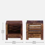 Lenith Premium Sheesham Wood Bedside Cabinet - Image 4