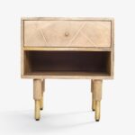 Crvensa Handcrafted Wooden Nightstand with Elegant Storage - Image 2
