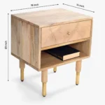 Crvensa Handcrafted Wooden Nightstand with Elegant Storage - Image 5