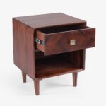 Suntravo Solid Sheesham Wood Nightstand with Open Storage - Image 2