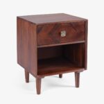 Suntravo Solid Sheesham Wood Nightstand with Open Storage - Image 3