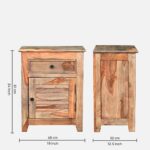 Sivaroa Luxury Solid Wood Bedside Cabinet in Teak Finish - Image 6