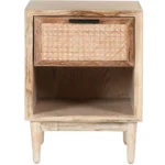 Kunvoria Handcrafted Solid Wood Nightstand in Teak Finish - Image 5