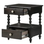 Corzavia Solid Sheesham Wood Nightstand in Walnut Finish - Image 4