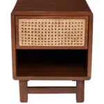 Oarvanta Solid Wood Bedside Table with Open Shelf Design - Image 4