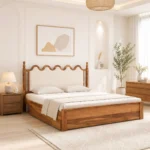 Morlenza Elegant Wooden Platform Bed in Honey Oak Finish - Image 4